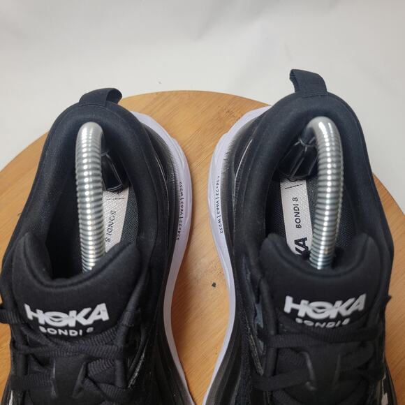 Hoka Bondi 8 Running Sneakers Shoes Women 8 Black White - Picture 8 of 15